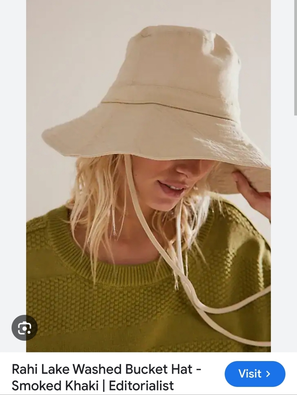 Free People Wide-Brim Sun Hat in Light Beige